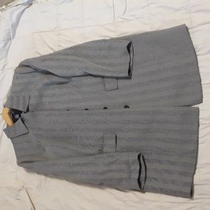 Vintage Candra 16W Striped Herringbone Jacket in Tan/Brown.